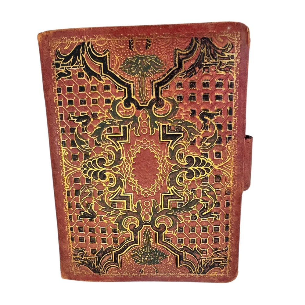 Vintage Leather Bridge Set Case Two Decks Playing Cards Bridge Score Pad - Picture 9 of 11
